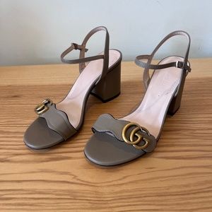 Gucci GG Marmont Heeled Sandals, Size 6